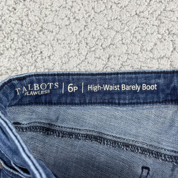 Talbots Barely Boot Womens Jeans Size 6P Cotton Blend Blue 27.5" Inseam - Picture 4 of 8